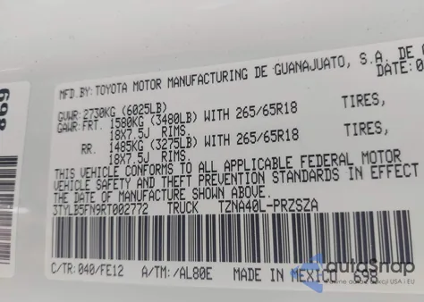 2024 Toyota Tacoma Trd Sport from USA, damaged, VIN 3TYLB5FN9RT002772